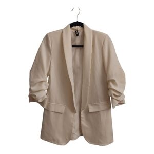 VENTI6 Creamy White Open Front Lapel Collar Blazer L